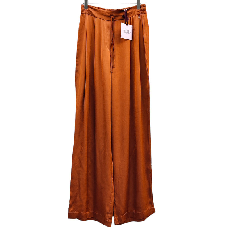 Wide Satin Brown Pants