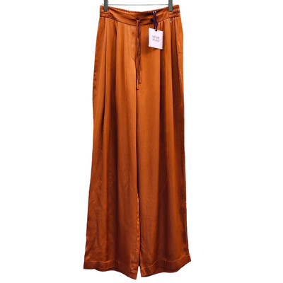 Pantalon satin femme ample marron cuivré - Même Road