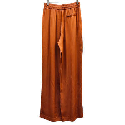 Pantaloni Larghi in Satin Marrone