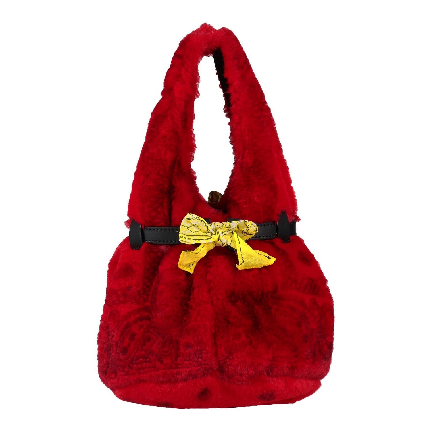 Sac en Fausse Fourrure Rouge - Anita Bilardi - Shoppingirl By Yalie