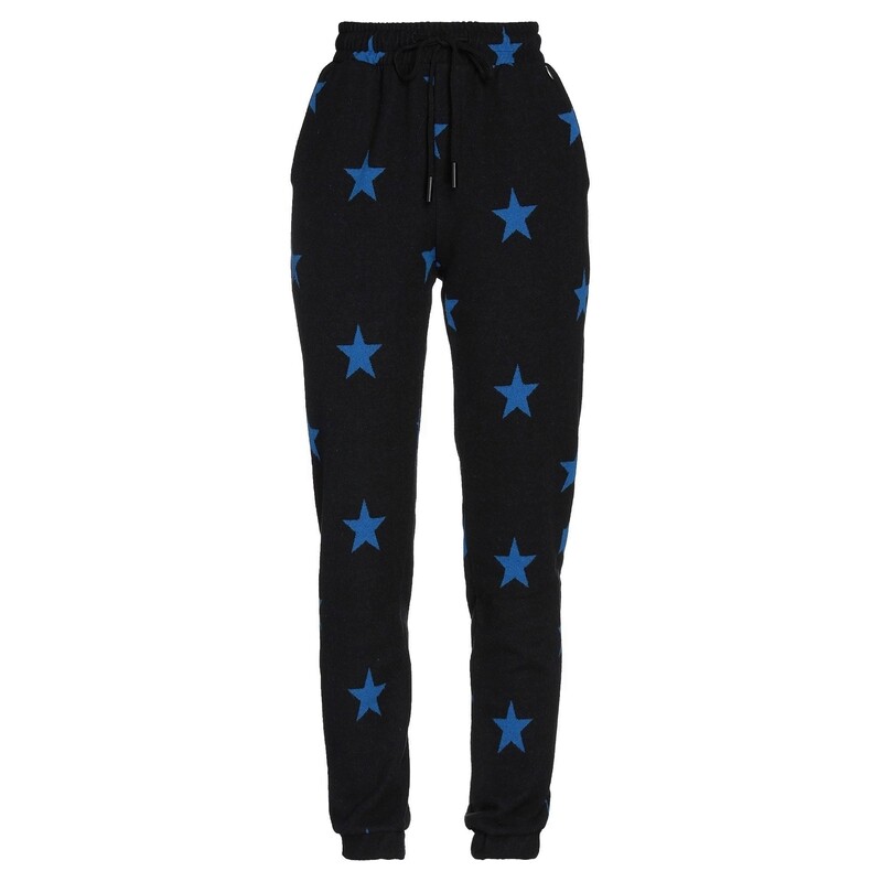 Jogging hiver femme en polaire noir, étoiles bleues, taille haute, cordon ajustable, poches pratiques