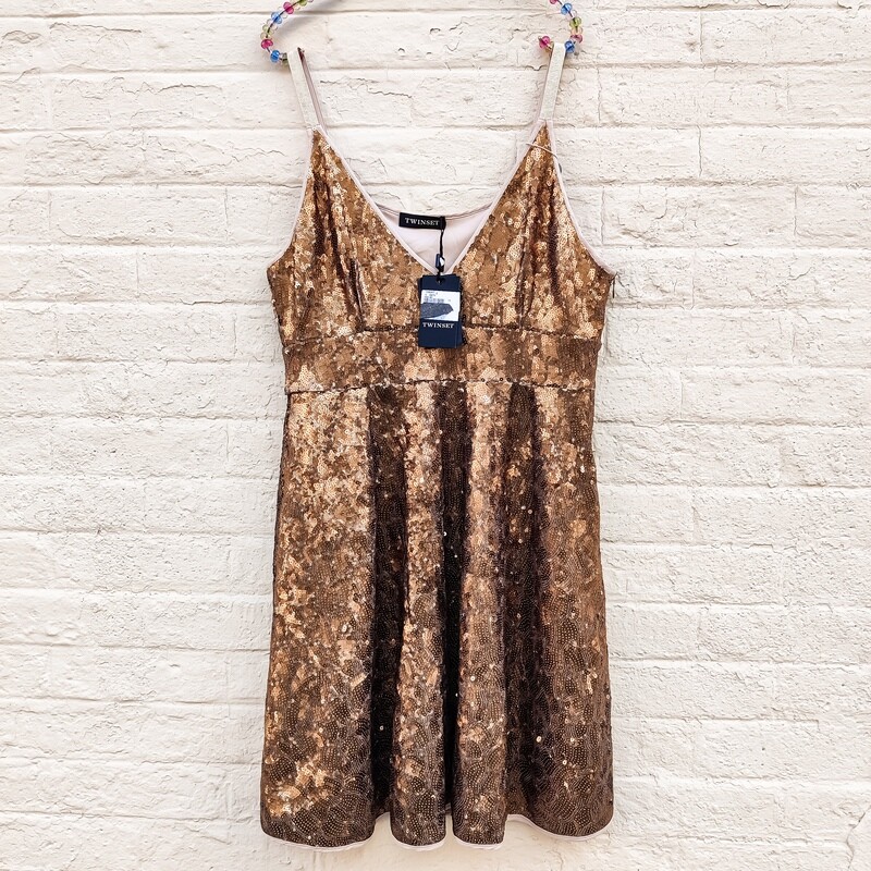Copper-Gold Sequined Dress