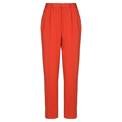 Pantalon tailleur femme taille haute orange rouille 