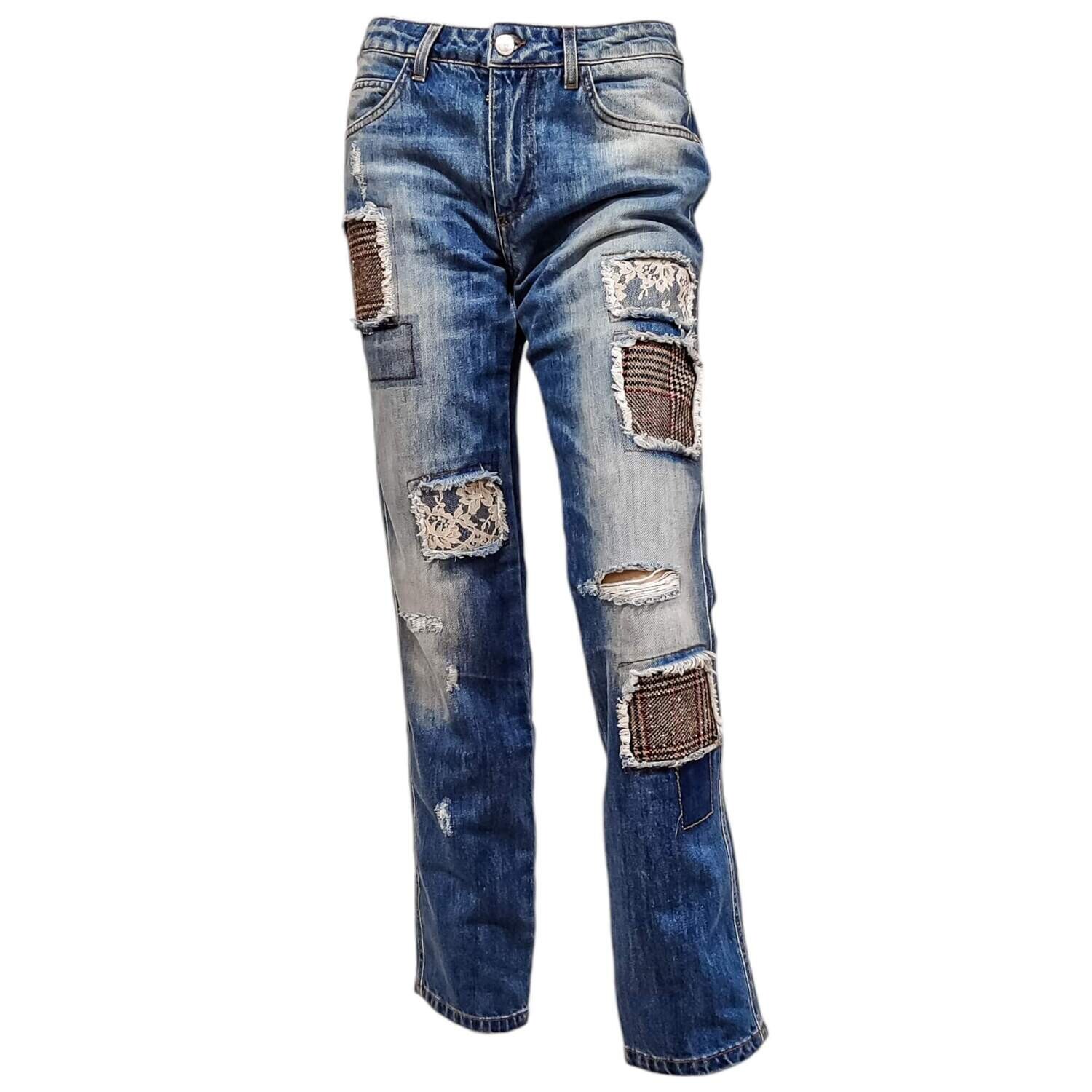 Jean droit hiver femme à patchs Ermano Scervino - 36