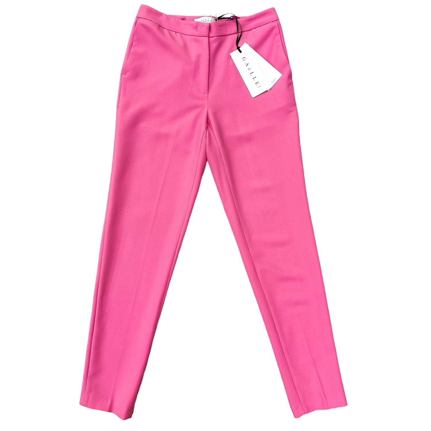 Women&#39;s Tailored Trousers Pink - High Waist, Slim Fit
