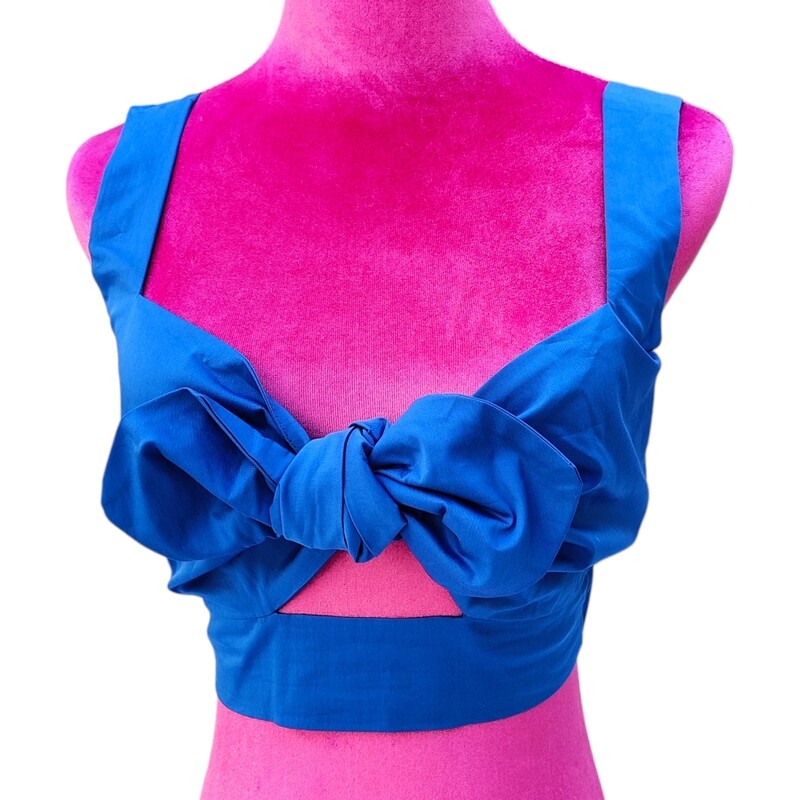 Blue Cotton Crop Top for Women - US Size 36, 40