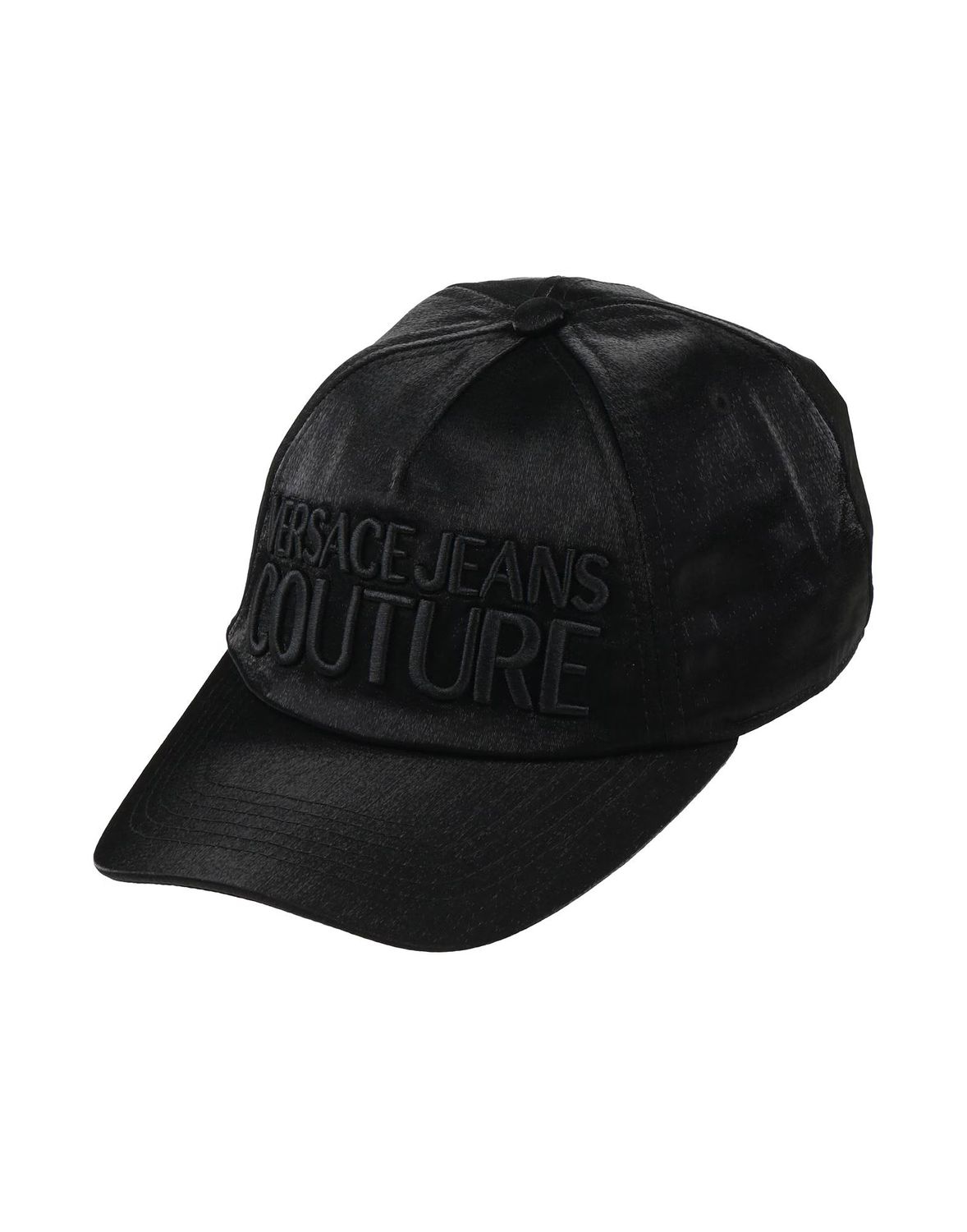 Women&#39;s Black Satin Cap Embroidered Versace Jeans Couture