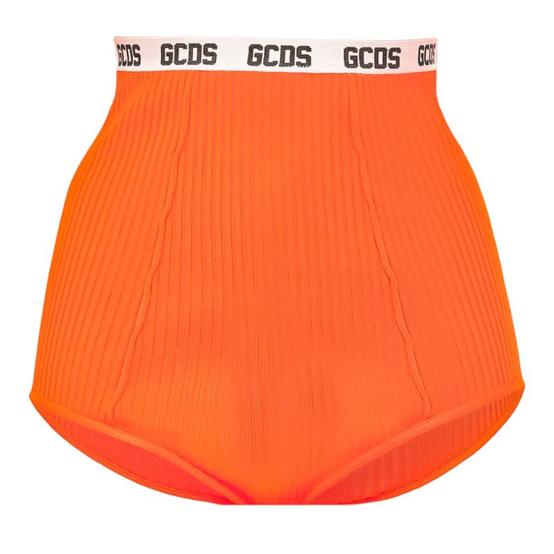 Slim-Fit Women&#39;s Short, High-Waisted, Orange - GCDS