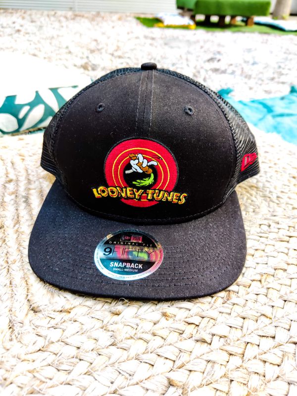 Black Looney Tunes Flat Brim Summer Cap