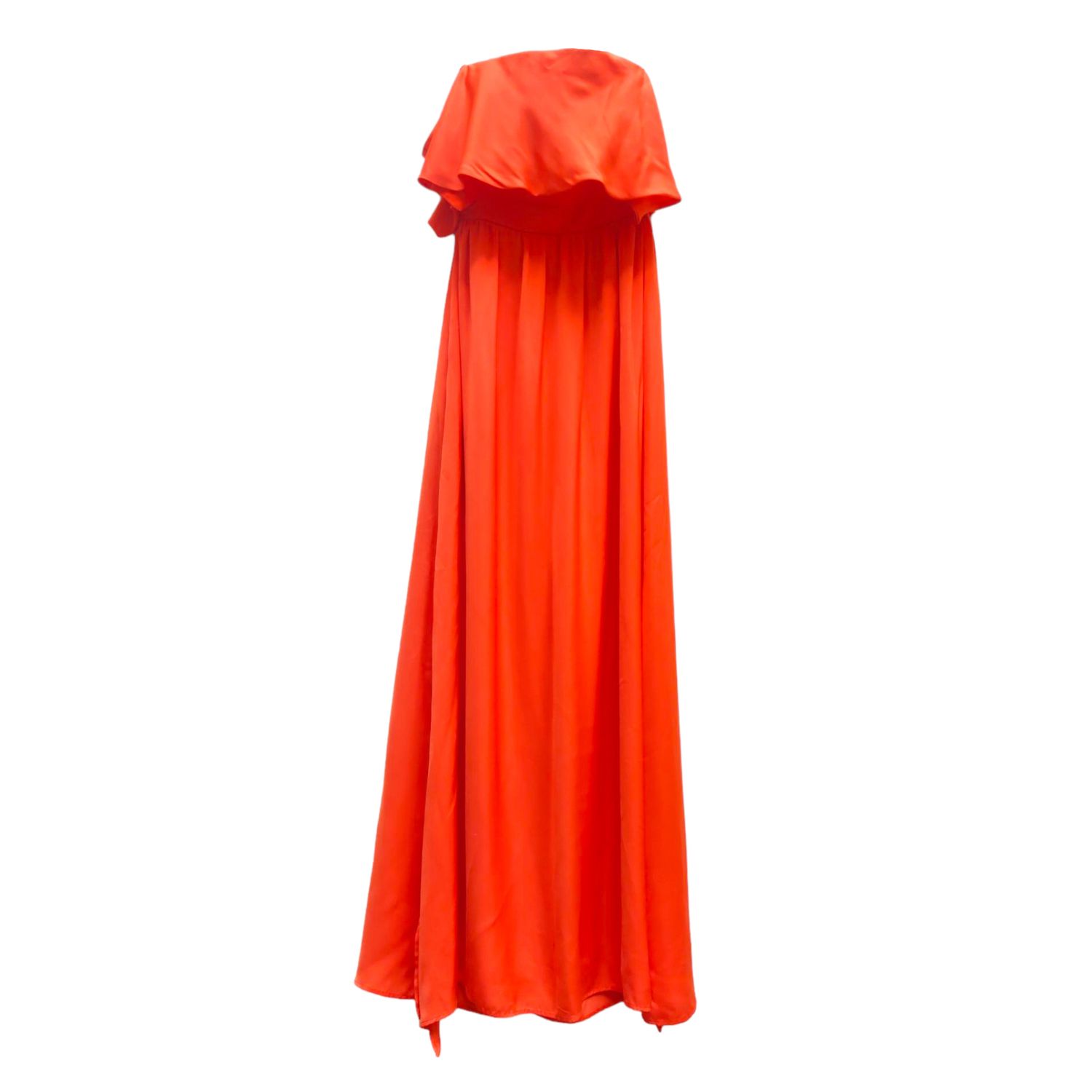 Lange Fluid Orange Bustier Jurk Met Spleten - Dames 36