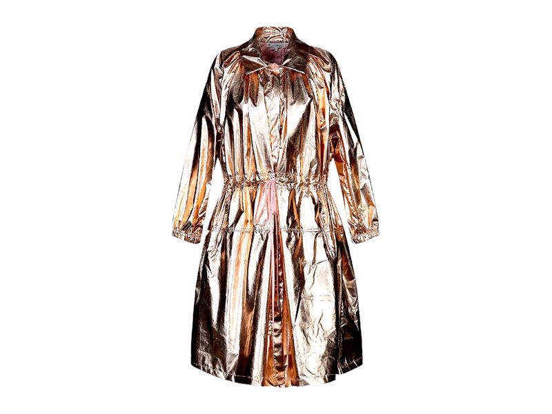 Oversized Gold Trench with Adjustable Waist