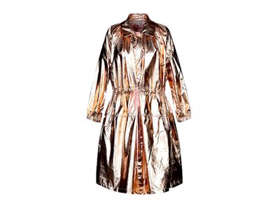 Trench Oversize Doré avec Taille Ajustable