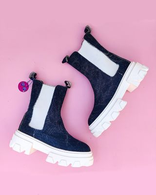 Bottine chelsea femme en toile denim - Unlace