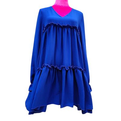 Vestido fluído de mangas compridas
