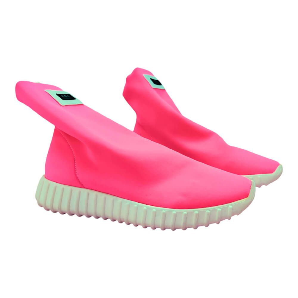 Neon Pink Sock Sneakers for Women in Neopren