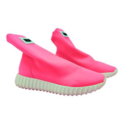 Neon Pink Sock Sneakers for Women in Neopren