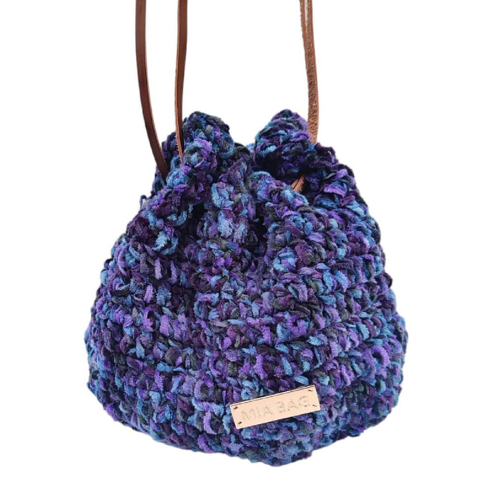 Petit sac violet à bandoulière style bohème - Femme 