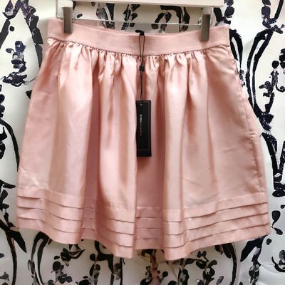 Powder Pink Silk Flared Skirt - Women - BCBG