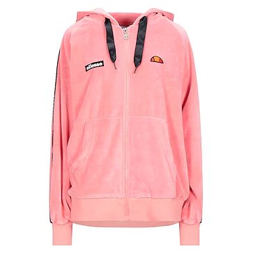 Zipped hoodie for women in peach pink velvet - Ellesse
