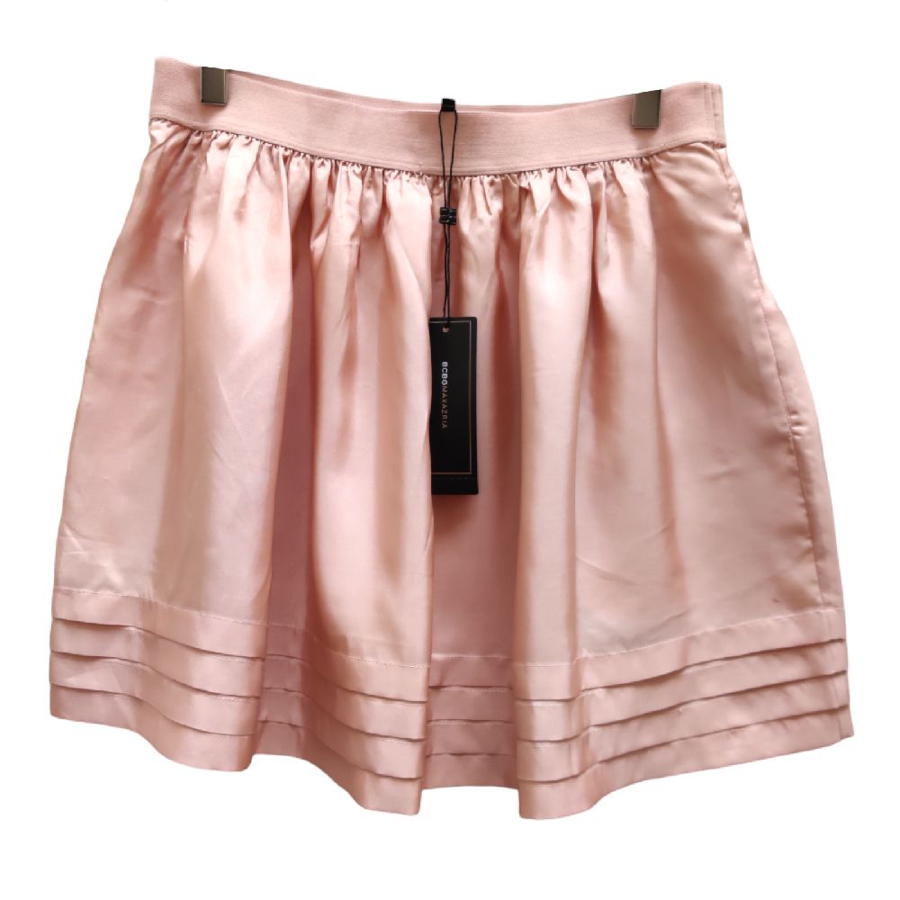 Powder pink flared silk mini skirt – BCBG Max Azria