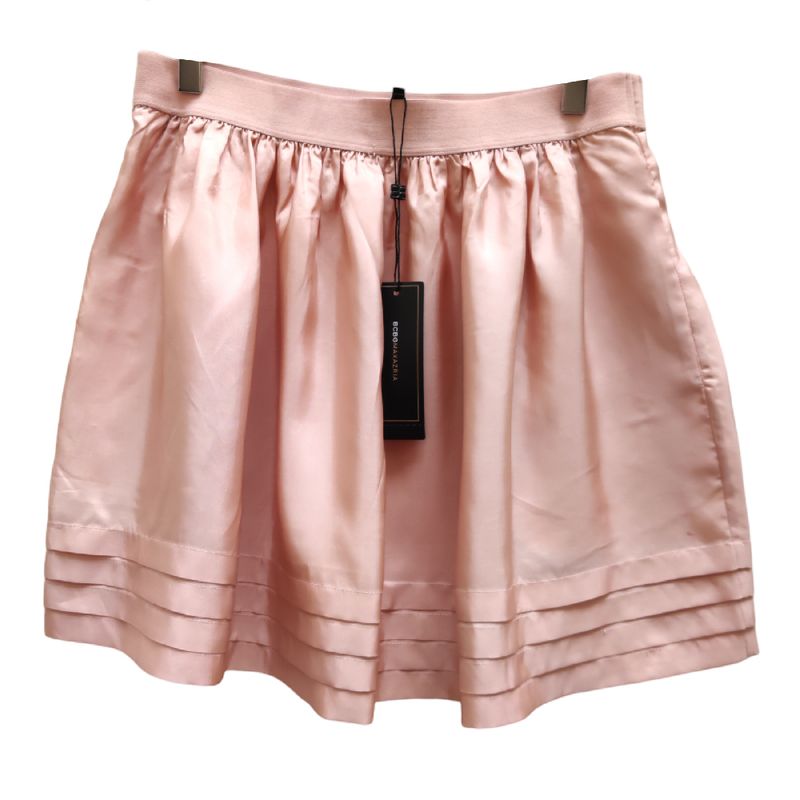 Powder pink flared silk mini skirt – BCBG Max Azria