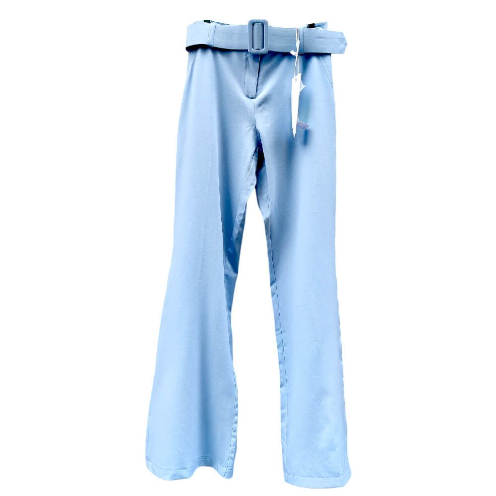High waisted women suit pants sky blue