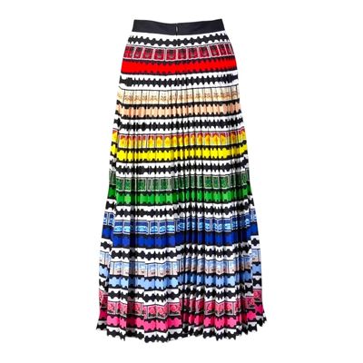 Back view Mary Katrantzou pleated long skirt size M, stamp print, multicolor, SS13 collection, excellent condition