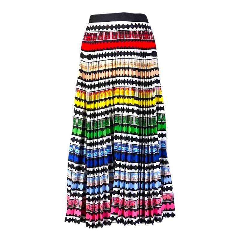 Mary Katrantzou pleated long skirt size M, stamp print, multicolor, SS13 collection, excellent condition