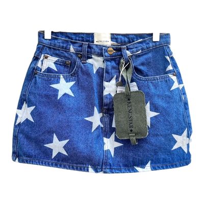 Micro denim skirt – Blue with stars – Sizes S &amp; M