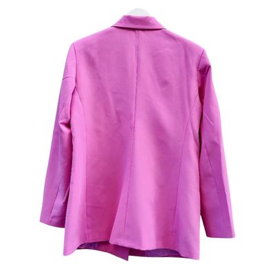 Pink Blazer Woman - Double-Breasted Style