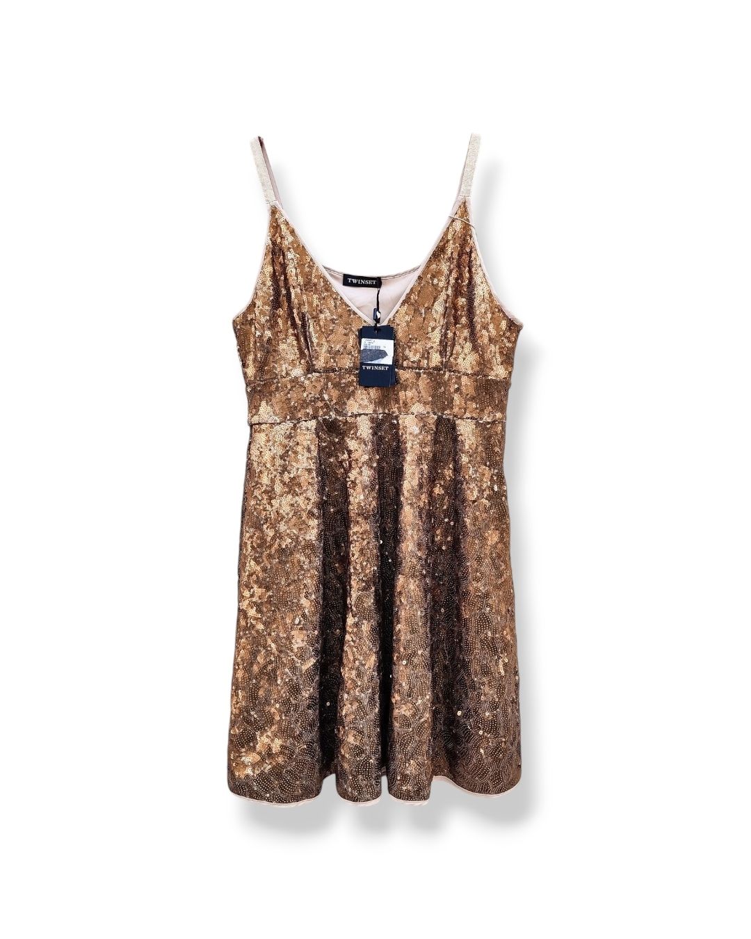Women&#39;s Copper Gold Sequin Dress – Twinset 12 &amp; 14