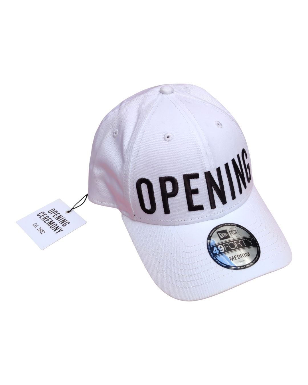 White women’s cap New Era x Opening Ceremony with black logo