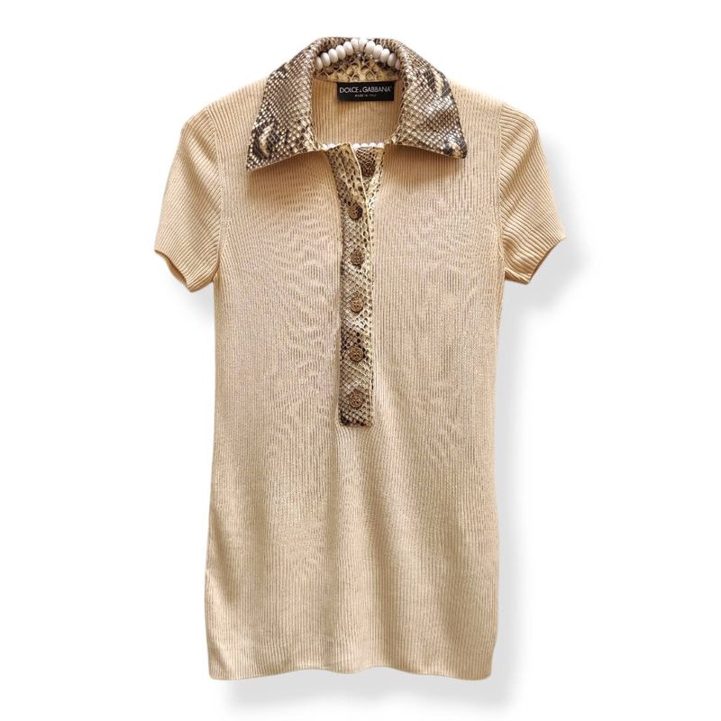 Dolce &amp; Gabbana women&#39;s polo shirt – beige – 8