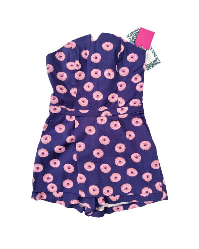 Women&#39;s summer strapless playsuit in printed donut cotton denim – Naf Naf