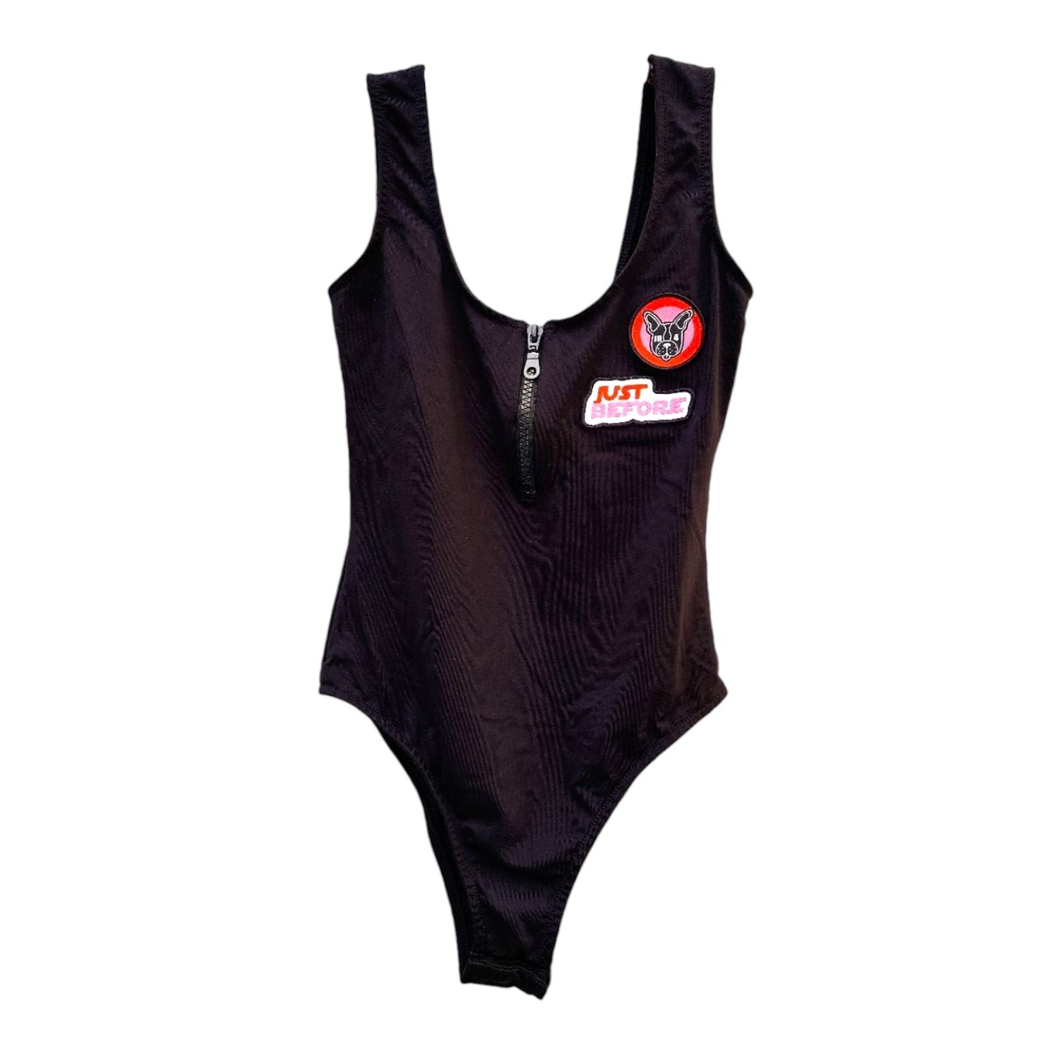 Body débardeur femme noir avec fermeture éclair – taille S