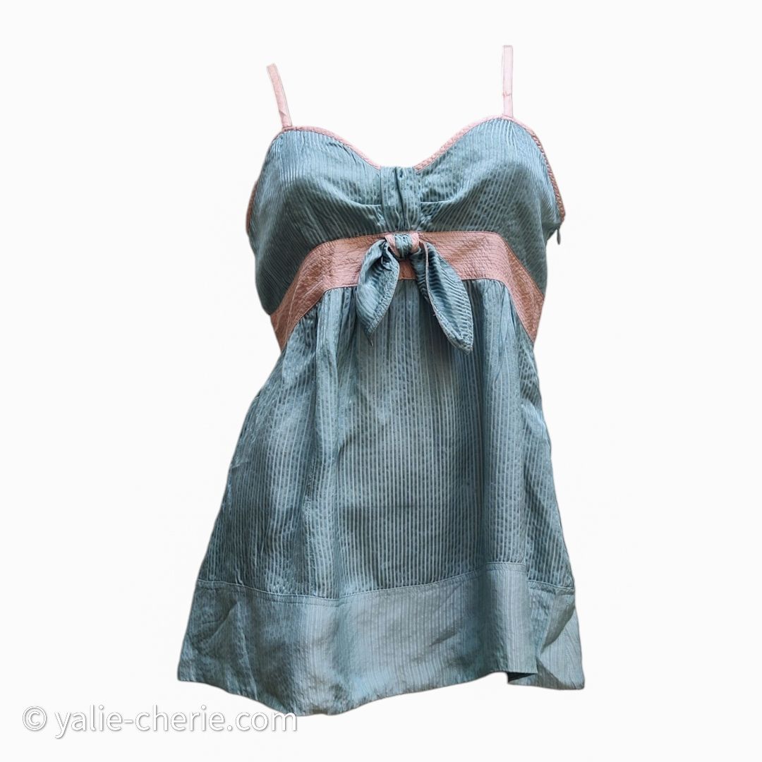 Top femme en soie bleu et rose Marc Jacobs