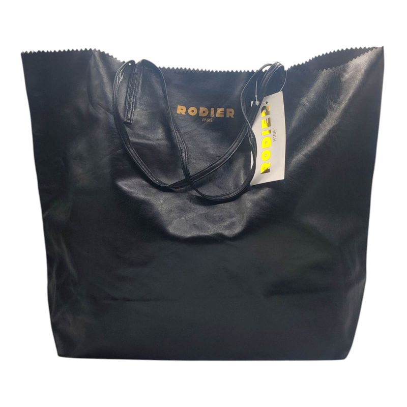 Tote bag femme cuir synthétique noir Rodier - vintage - neuf