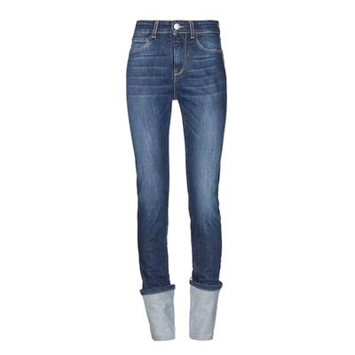 jean slim femme à revers large, fabrication italienne, marque Revise