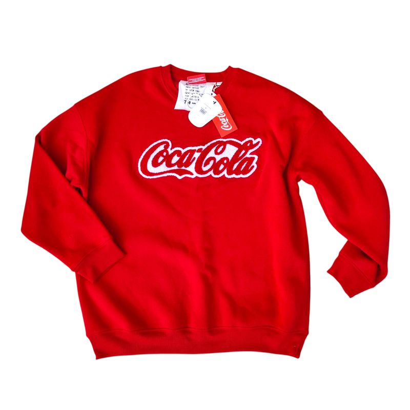 Sweat femme rouge oversize Coca Cola - M &amp; L 