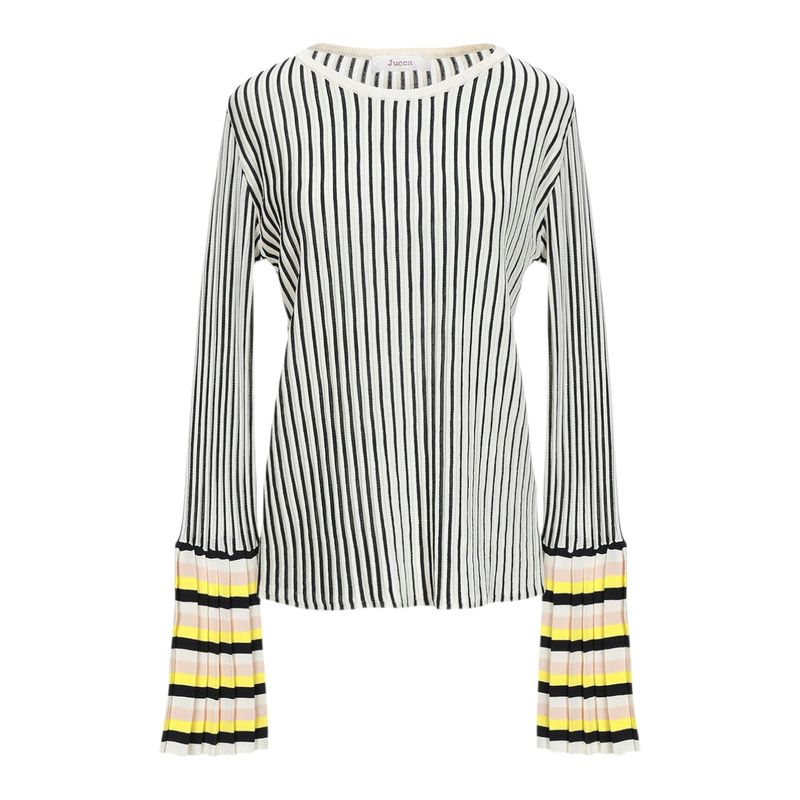 pull rayure verticale femme noir blanc coton