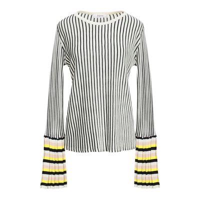 pull rayure verticale femme noir blanc coton