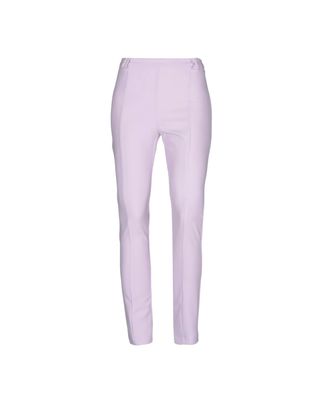 pantalon tailleur femme mauve taille haute coupe ajustée - vue face
