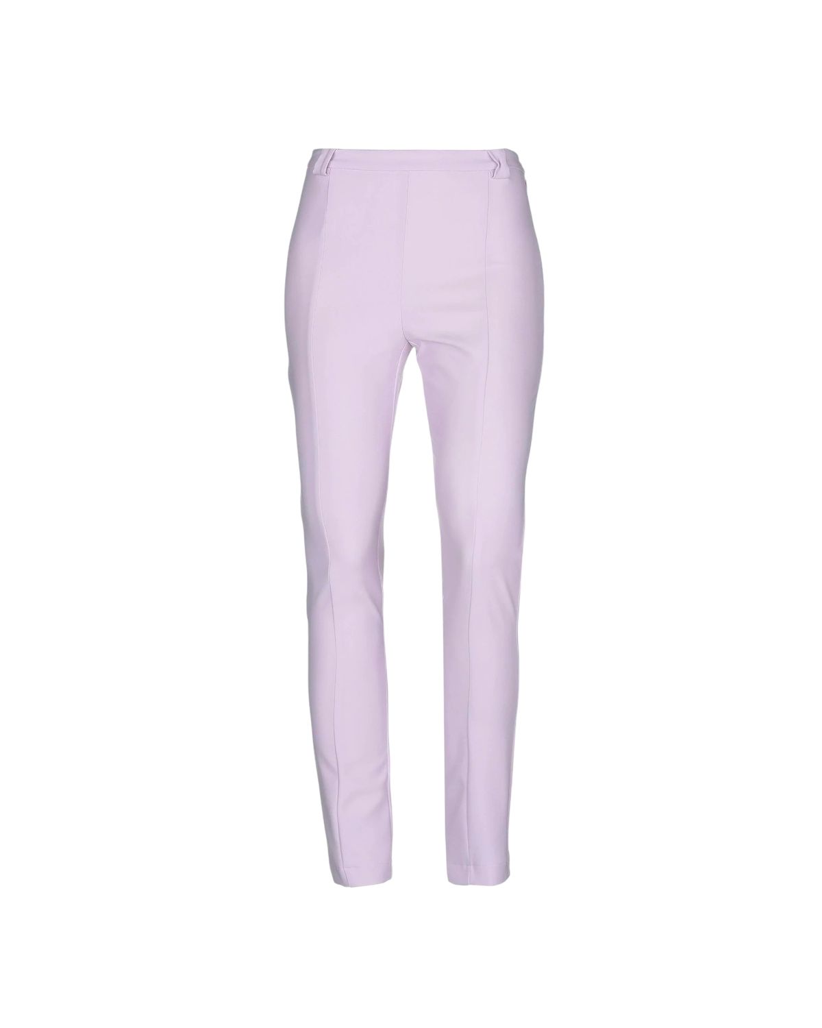 pantalon tailleur femme mauve taille haute coupe ajustée - vue face