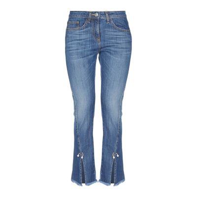 Jean bootcut femme court fendu bijoux 36
