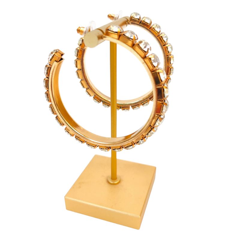 Créoles femme dorées strass épais