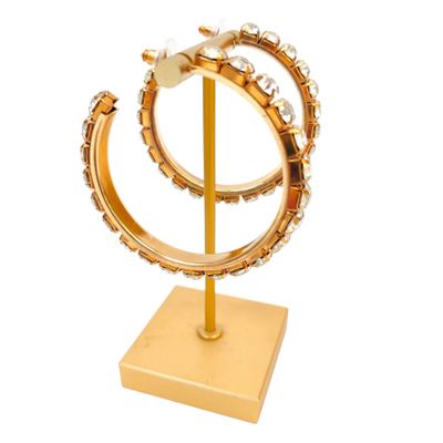 Créoles femme dorées strass épais