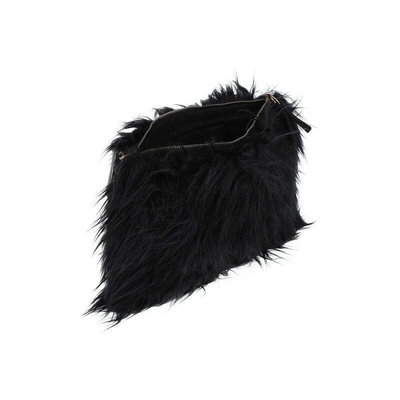 Sac pochette bandoulière en fausse fourrure à poils longs