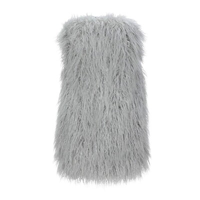 Robe bustier en fausse fourrure grise 