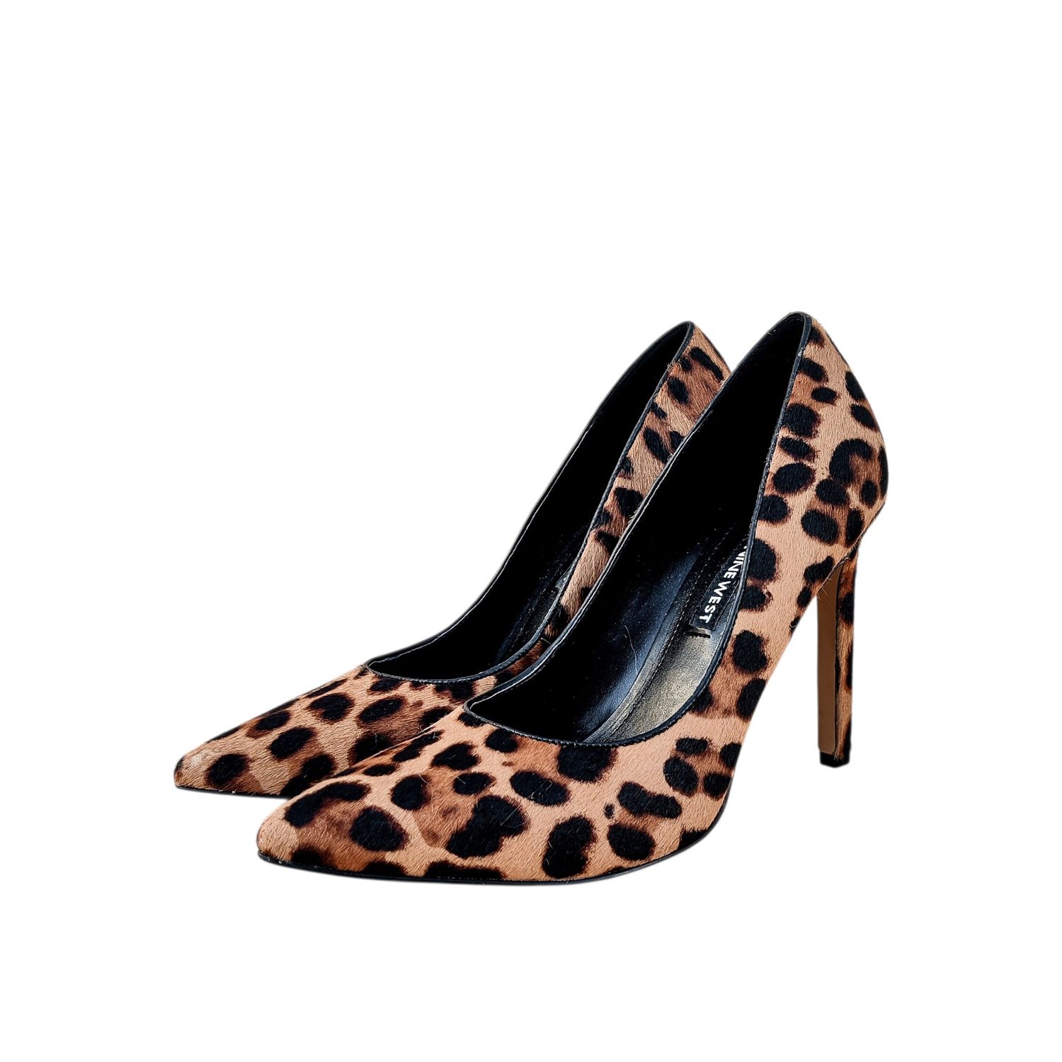 Escarpin léopard talon poil poulain 38