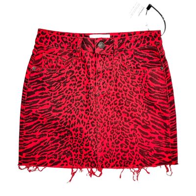 Jupe en jean léopard rouge femme 